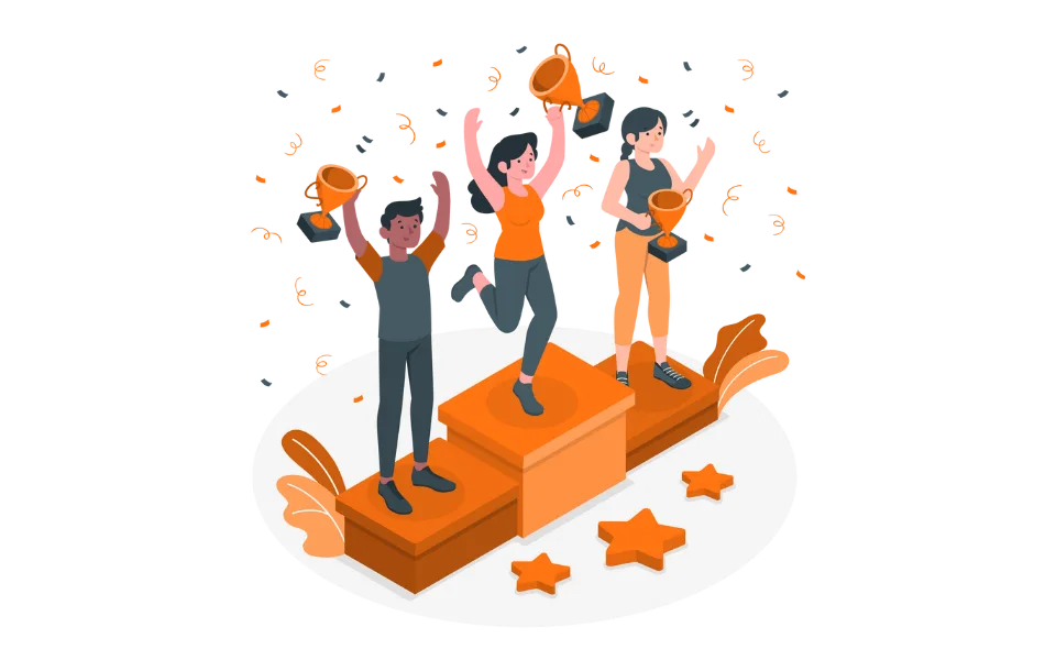 Illustratie van medewerkers die actief deelnemen aan een vitaliteitsprogramma